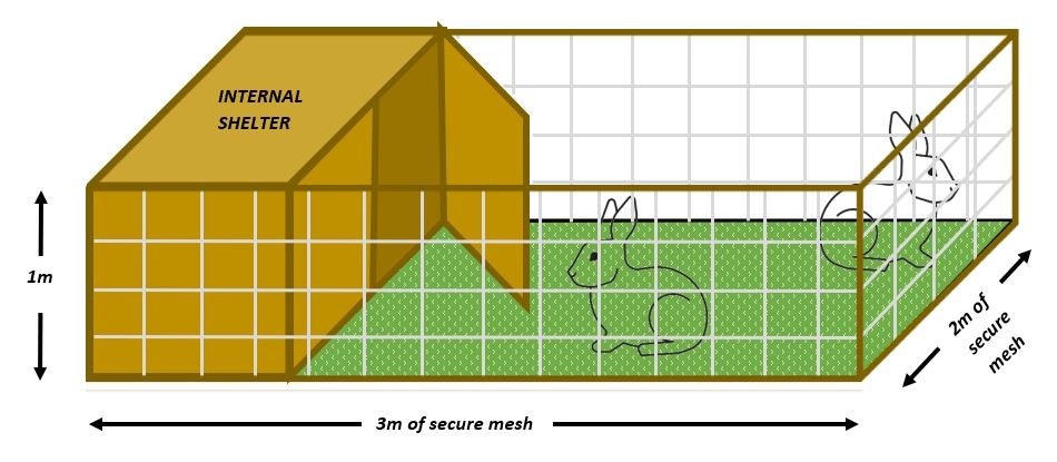 dimensions for rabbit hutches